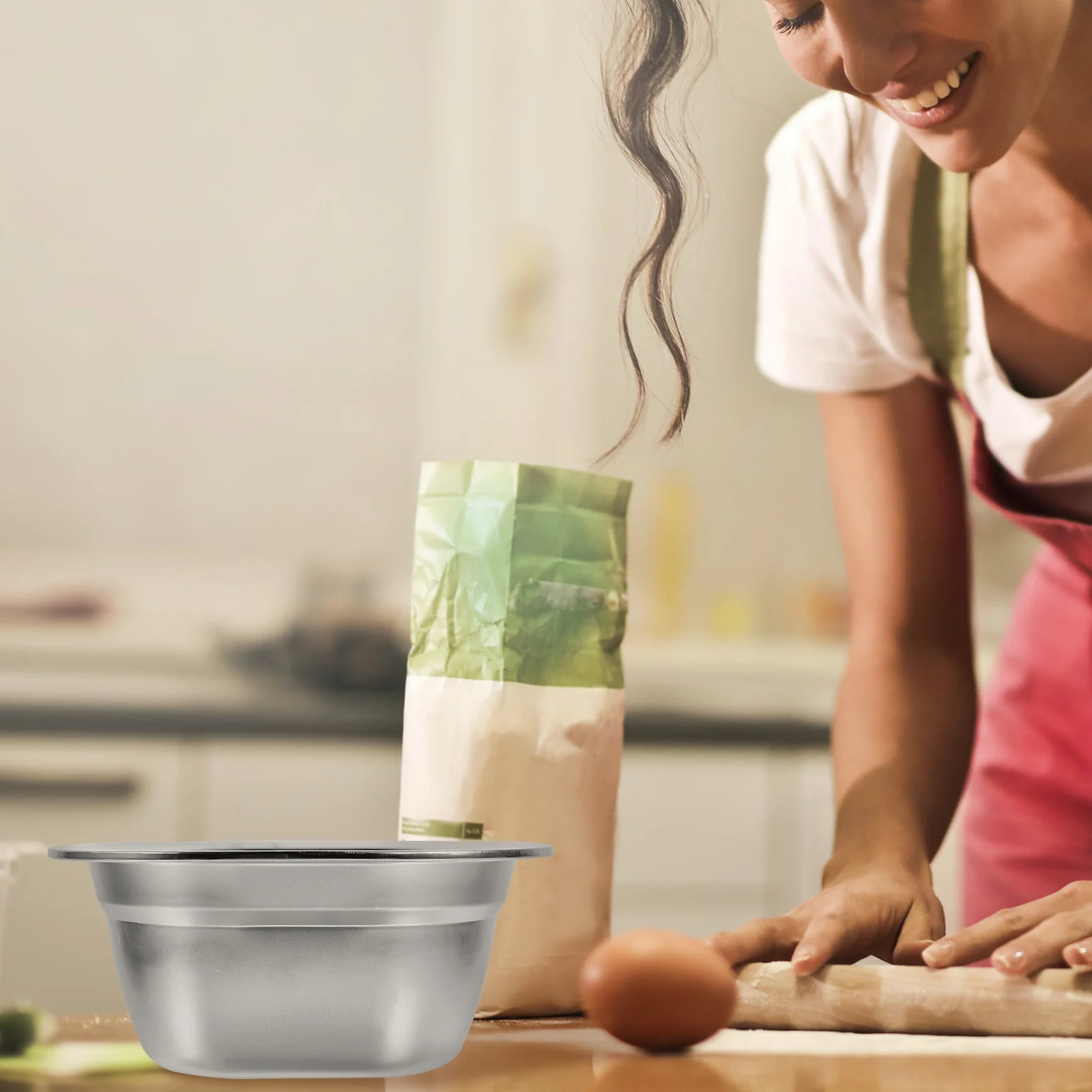 

1Set 21Cm Fine Mesh Colander Stainless Steel Vegetable Fruit Drain Basket Rice Washing Basin Kitchen Strainer Sifter Mixing