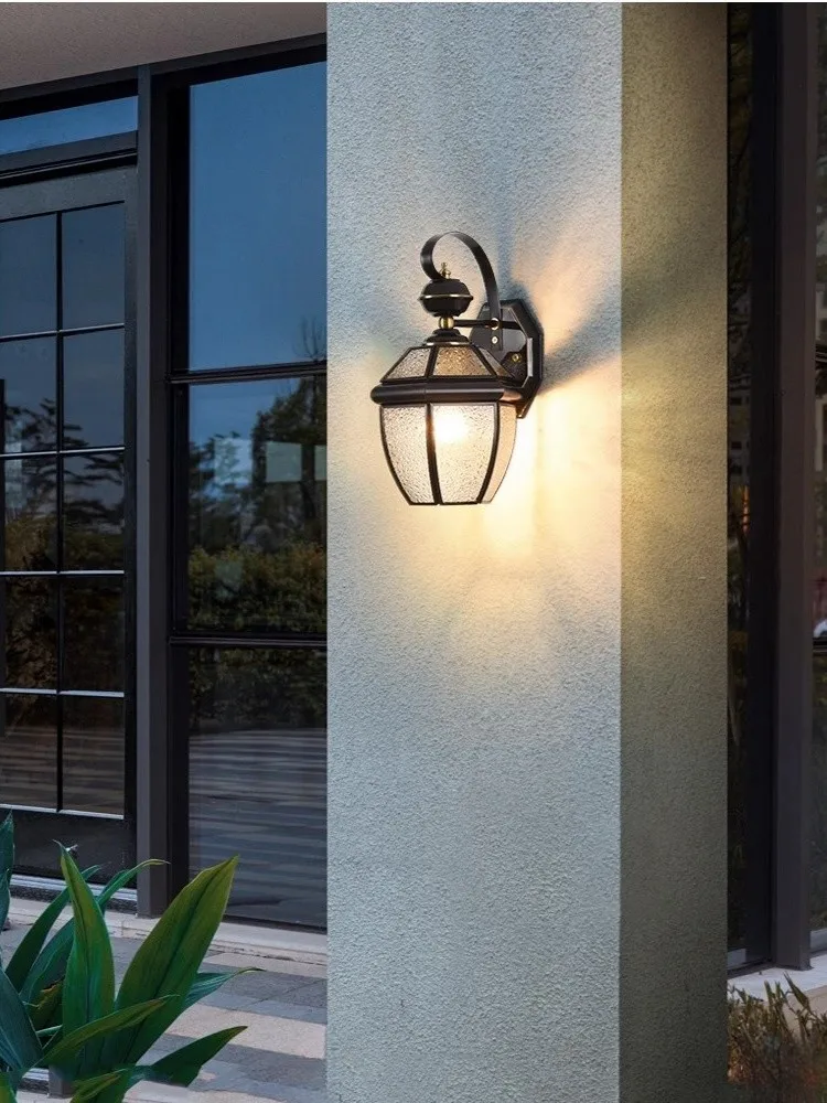 Bathroom Antique copper waterproof outdoor wall lamps led E27 bulb vintage bronze Wall sconce aisle terrace bedroom wall lights