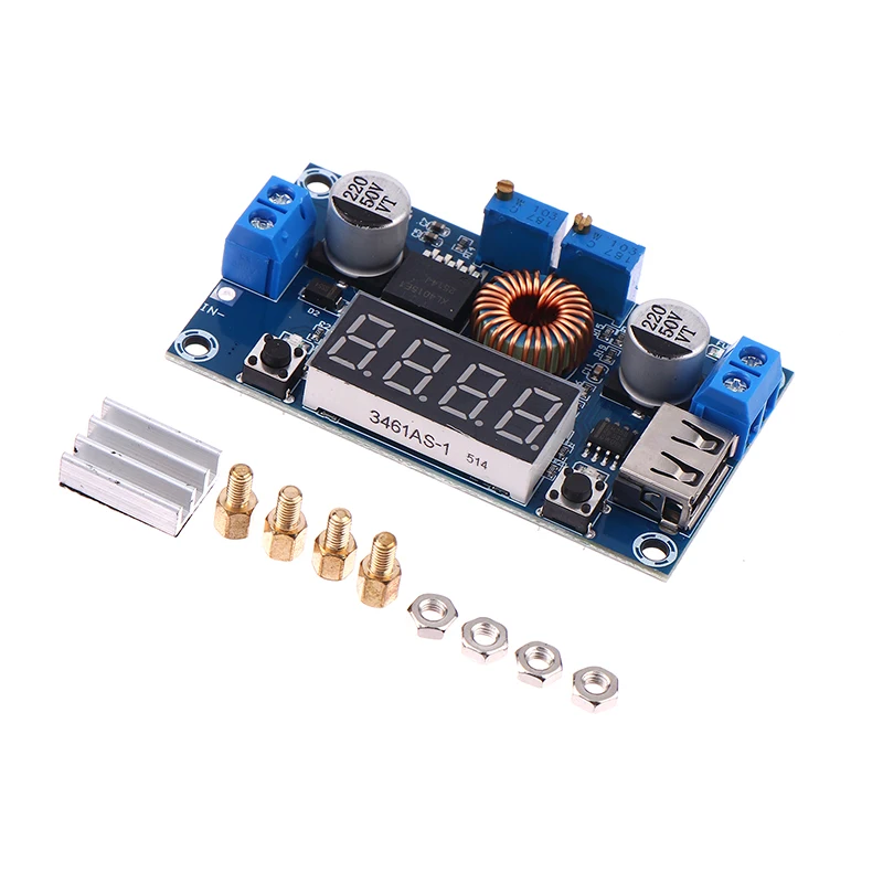 XL4015 75W DC-DC 5A LED Drive Lithum Battery Charger Module Regulators Module Adjustable Buck Module With Voltmeter Display