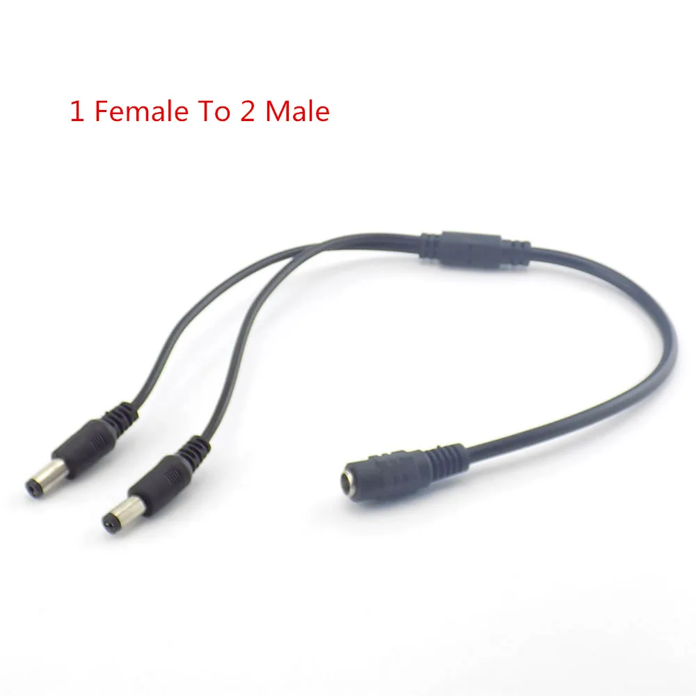 Cable divisor de alimentación de 1 a 2 vías, conector RCA macho a macho, monitoreo para cámara CCTV, sonido de Audio, micrófono de recogida CCTV