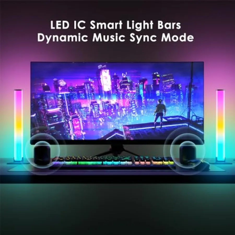 RGB Light Bar, Smart LED Light Bar for Room, 16 Million Colors, Three Control Modes, Dynamic Music Sync Mode, 213 Preset Modes,