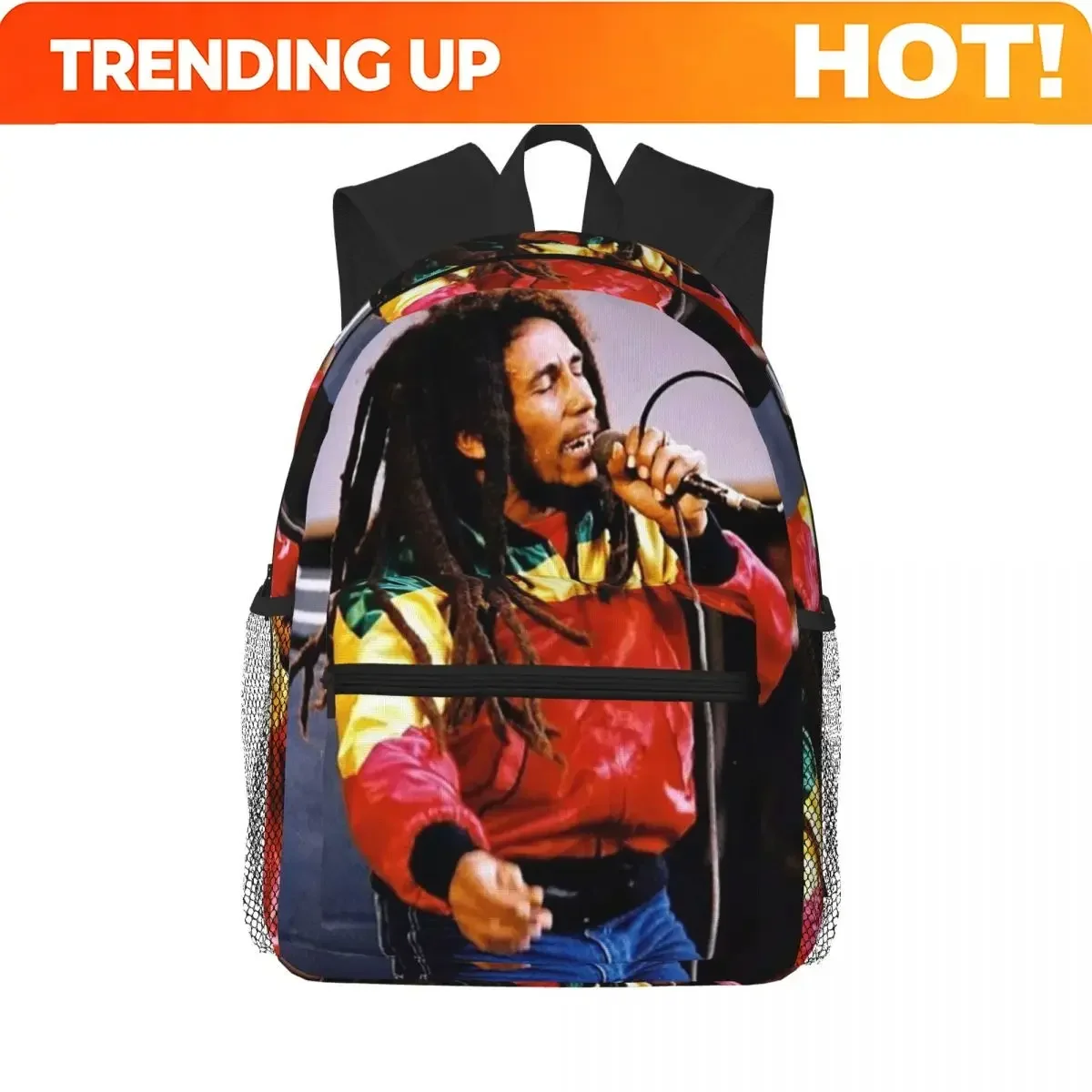 Custom Bag Funny Bob Marley Student Backpack School Bag Hiking Travel Daypack For Boys Girls Fashion Bookbag Shoulder Bags