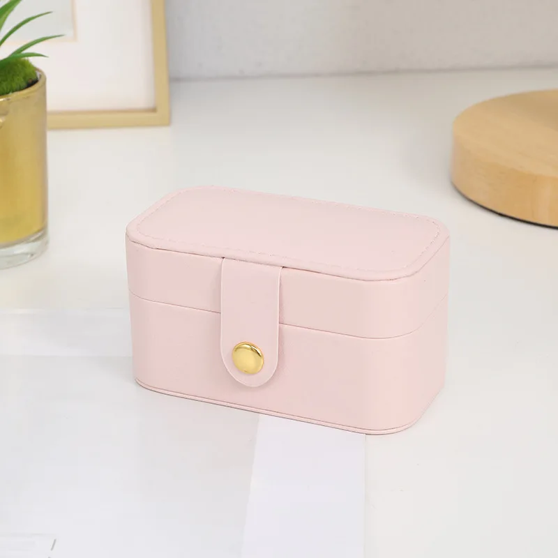 Mini Portable Jewelry Storage Organizer Travel PU Leather Storage Boxes Earring Necklace Display Ring Jewel Holder Boxes