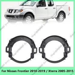 For Nissan Xterra 2005-2015 / Frontier 2010-2019 Front Bumper Fog Lamp Light Mount Bracket Frame Hood Lampshade Protection