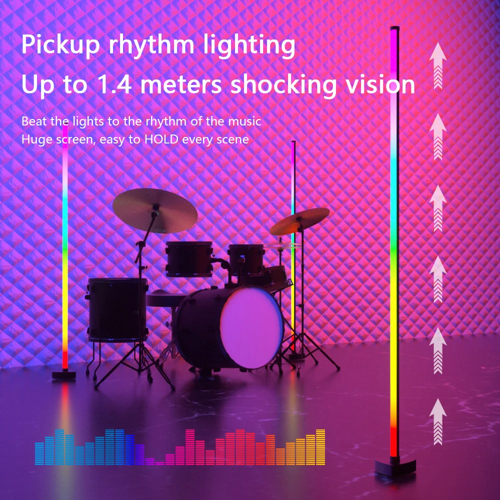 Living Room Dimmable RGBIC Floor Lamp Highly 141cm DIY Stand RGB LED Mood Light for Bedroom Nordic Home Decor Interior Lighting