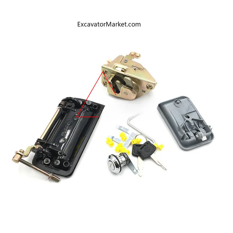 Excavator Spare Kubota 155/161/165/183/185 Door Lock Assembly Door Inner and Outer Handle Lock Block Lock Cylinder Excavator