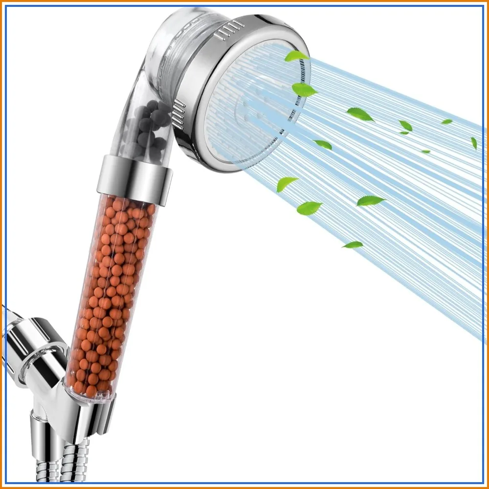 High Pressure Filtered Shower Head for Hard Water, 3 Modes with Handheld Spray, Mineral Beads Remove Chlorine & Fluoride for Dry Hair & Skin