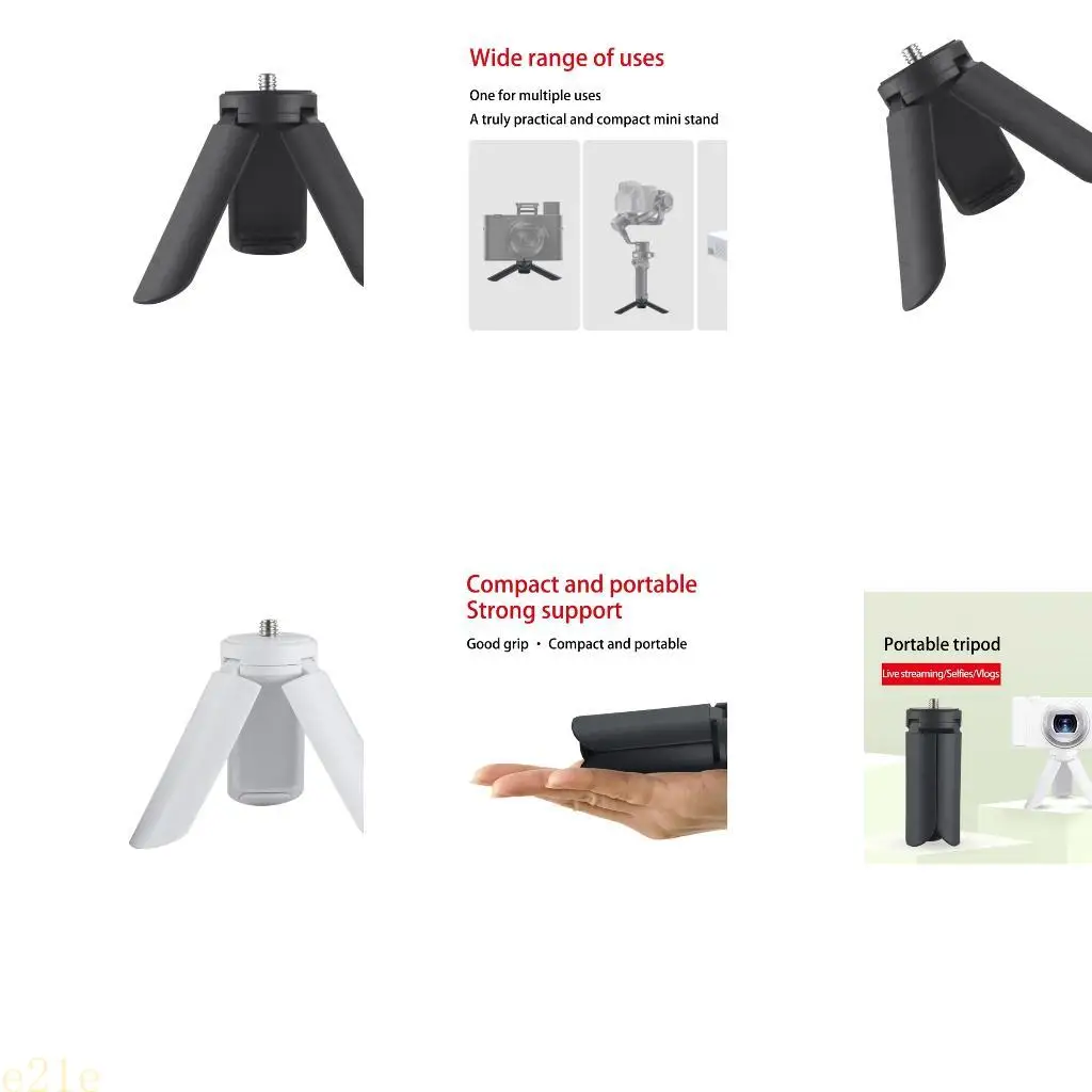 E21E Phone Camera Tripod Foldable Pocket Size Tripod For Smartphones Cameras with Slip Resistant Rubber Footpads