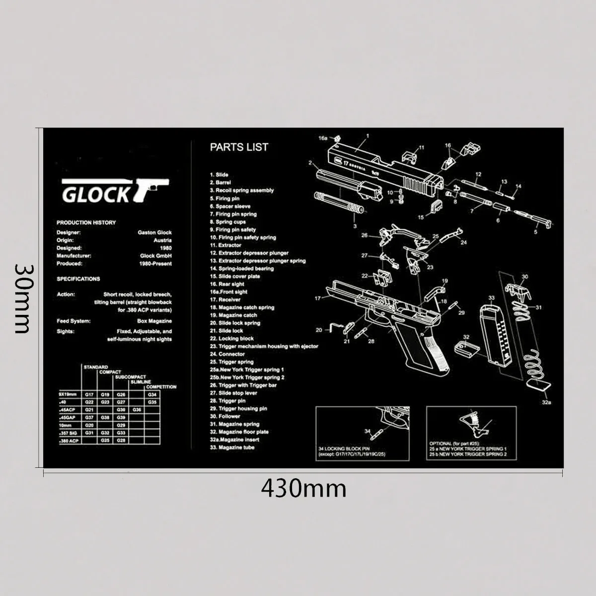 Gun Cleaning Rubber Mat with Instructions Armourist Bench Mat for CZ 75 gen5 Glcok Walther PPQ M&P SW MP CZ shadow 2 Airsoft view 5