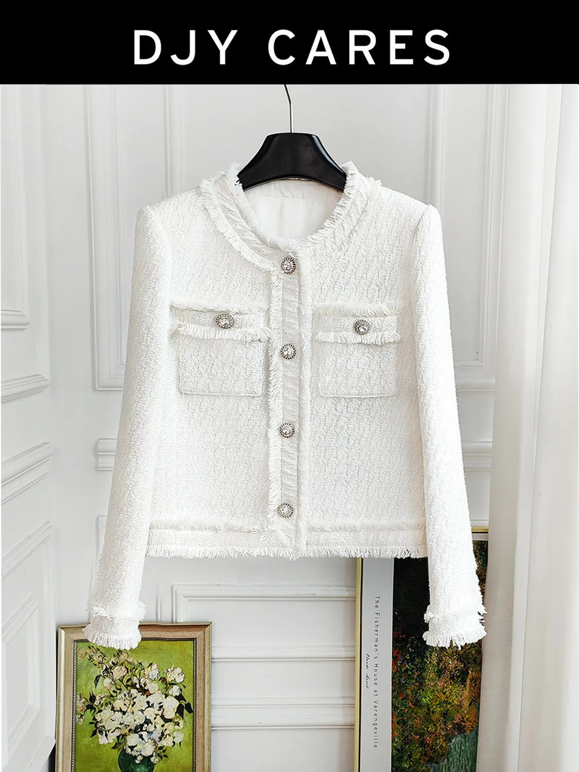 New Exquisite tassel woven tweed fashion jacket, versatile temperament top big  size