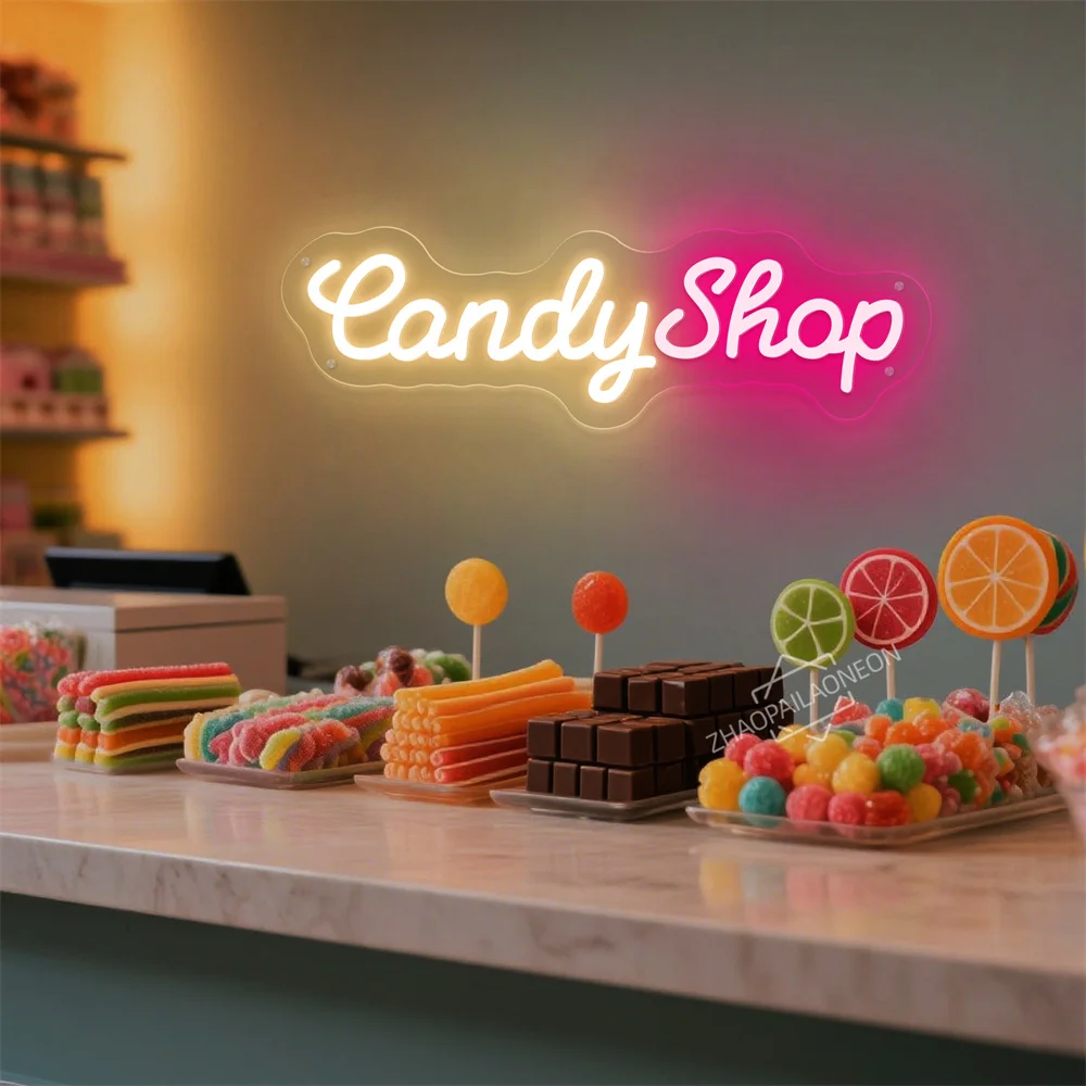 Candy Shop  LED Neon Candy USB Powered Neon Sign Night Light Wall Art & Game Room Bedroom Living Room Decor  Candy Bar Lamp Sign - view 4