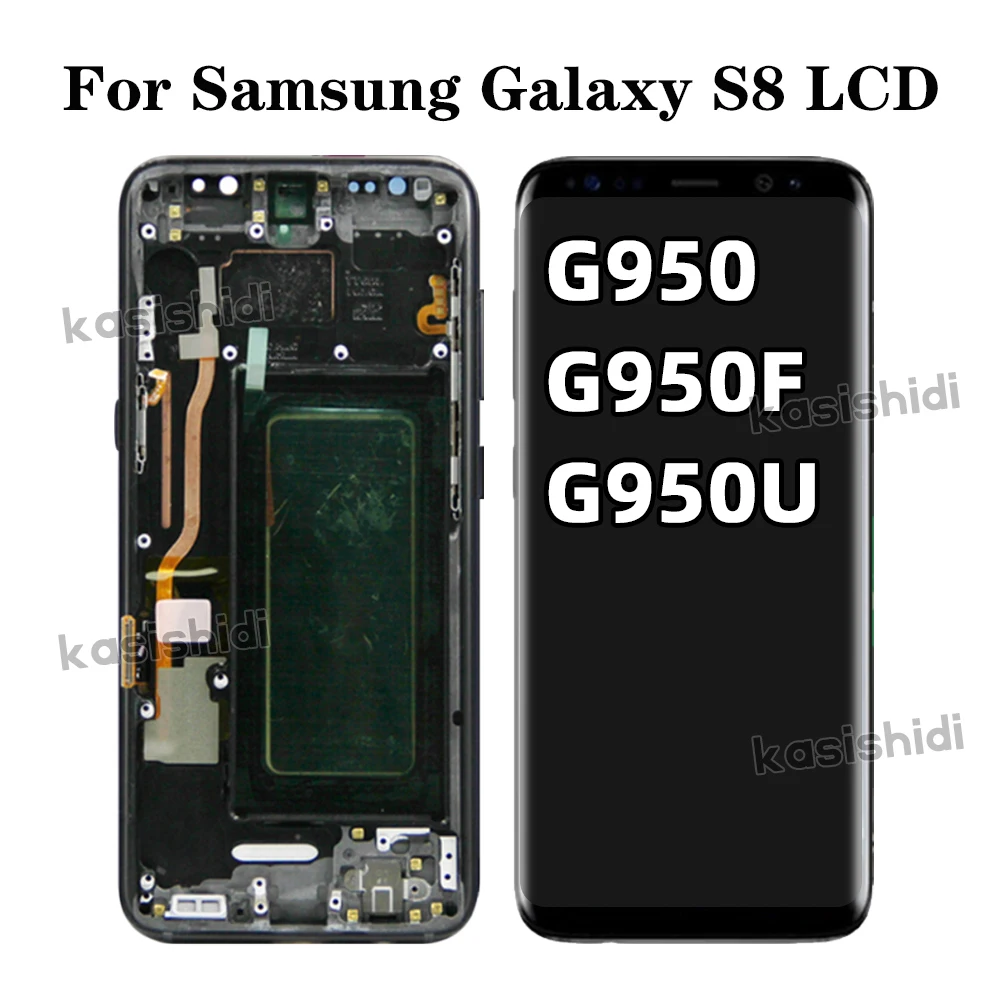 AAA+ Display amoled for SAMSUNG Galaxy S8 G950 G950F S8 Plus G955A G955U G955F LCD Touch Screen Digitizer Assembly With Frame