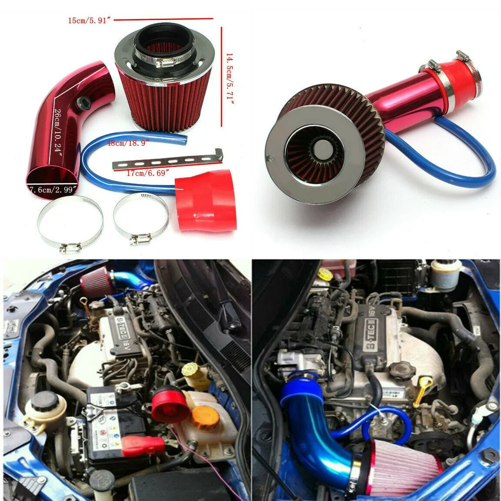 Creative Durable Car Tuning Cold Air Intake Filter Induction Kit Pipe Power Flow Hose System Universal Gadget Car Accessories