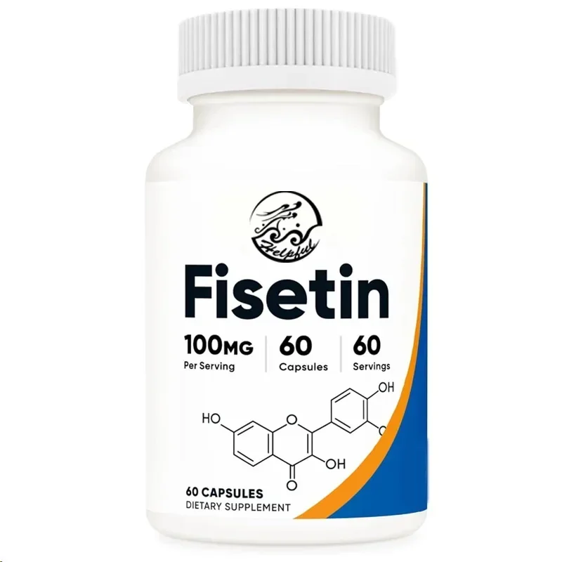 

60 капсул Fisetin Capsules 100 мг, натуральный полифенол, антиоксидант, без ГМО, без глютена, добавка для вегетарианцев