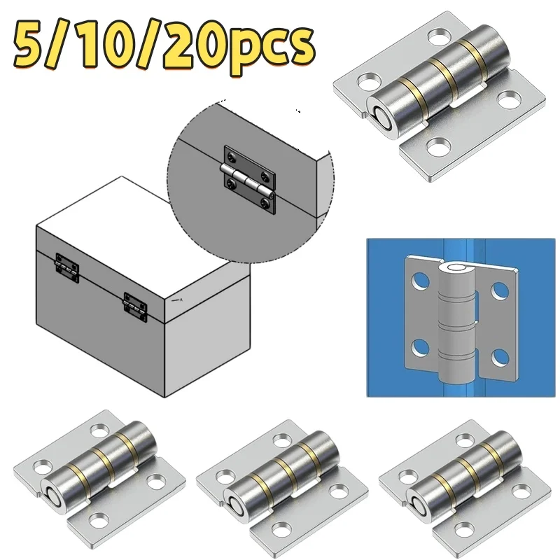 20/10/5Pcs Hardware Stainless Steel Hinges Door Connector Drawer 180 degrees For Furniture Bookcase Window Cabinet Door Fitting