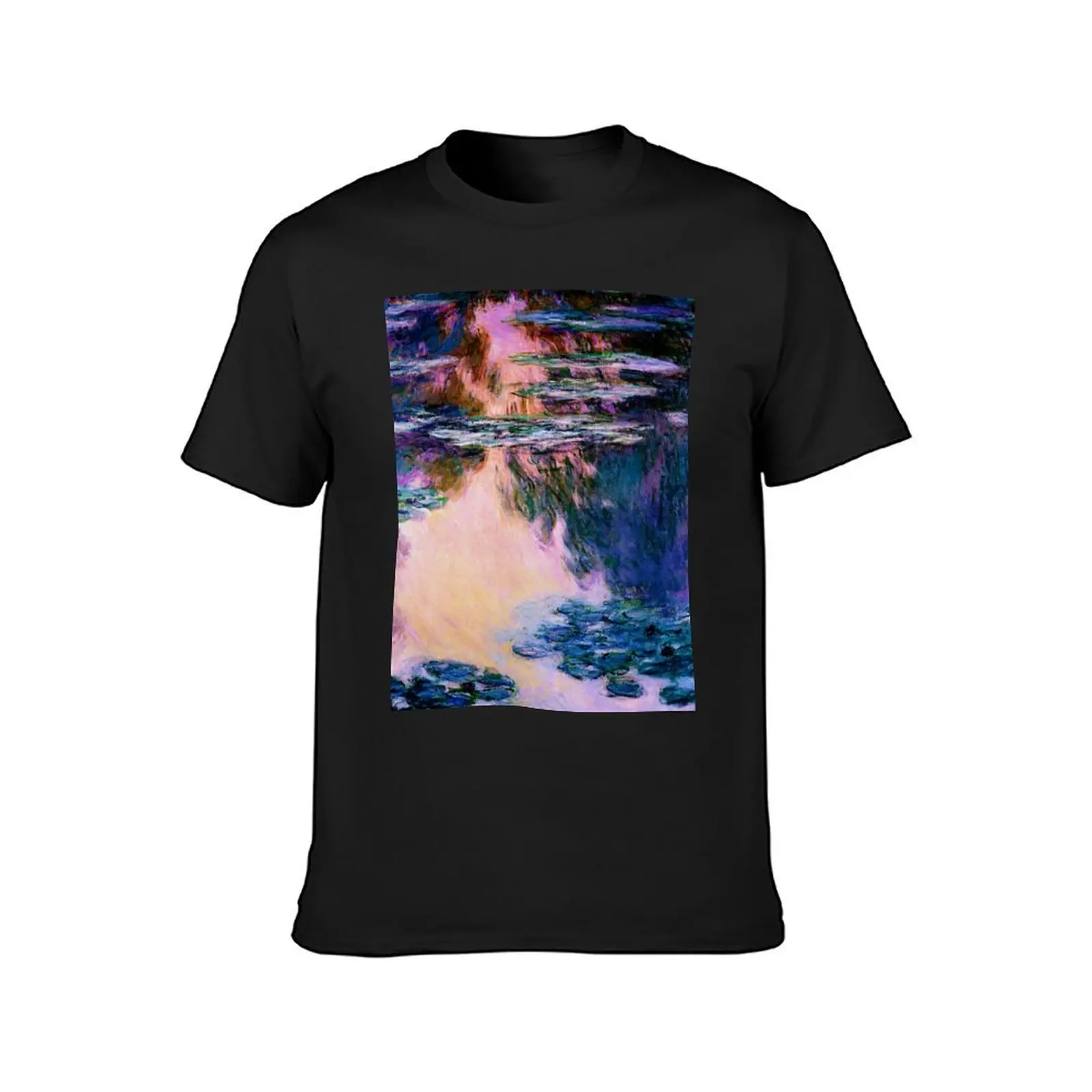 Claude Monet Les Nymphéas Lilas - Lilac Water Lily Landscape T-Shirt for a boy Short sleeve tee clothes for men