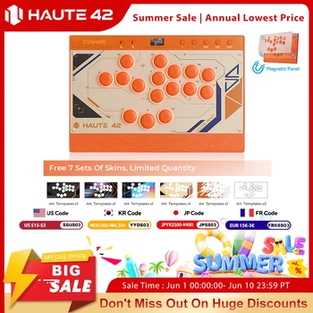 Haute42 C16 Orange Magnetic Hitbox Leverless Controller Fightstick For PC/ PS4 / PS5 Butto