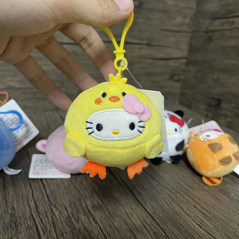 Sanrio Panda Plush Keychains Cartoon Rabbit Chicken Anime Shoulder Bag Llavero Kawaii Cat Juguetes De Peluche 2023 Kids Toys