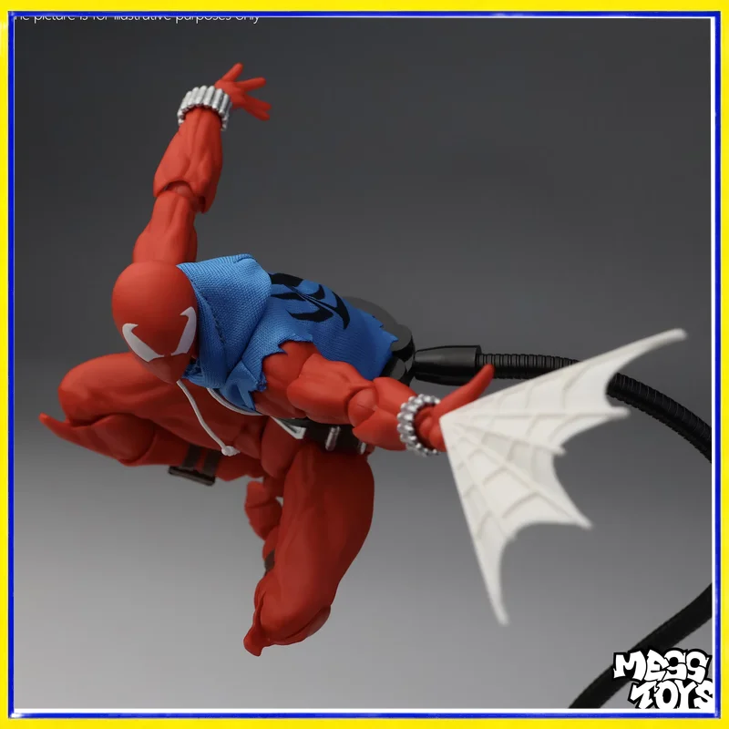 mess-toys-scarlet-spider-action-figure-articulated-posable-joints-blue-cloth-hooded-suit-scarlet-hero-model-for-anime-collectors