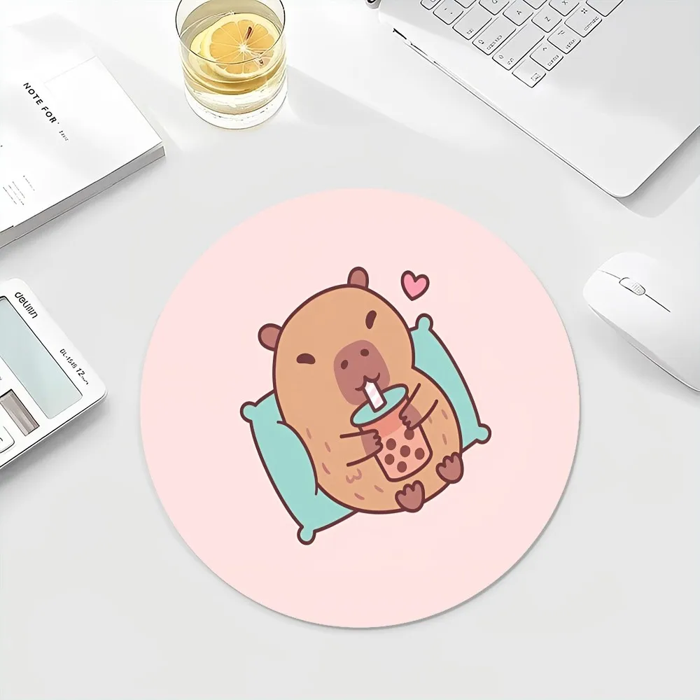 Tikar lantai Capybara lucu INS pasang bulat alas Keyboard alas meja kabinet siswa alas cangkir Mousepad Desktop Gamer