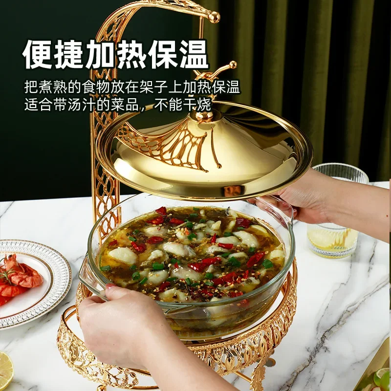 Commercial Heat-resistant Glass Alcohol Stove Buffet Buffet Buffet Stove Hotel Restaurant Food Hanging Insulation Heating Stove