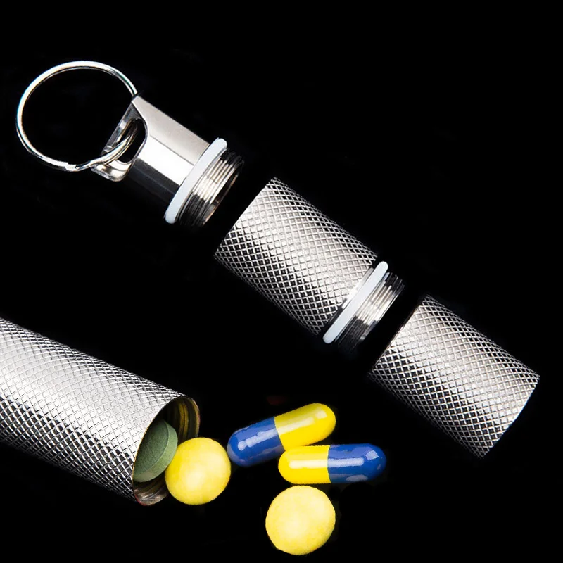 TIGLE Titanium Mini Pill Case Waterproof Pill Bottle Pocket Outdoor Travel Camping Small Pill Box Non-slip New Edc