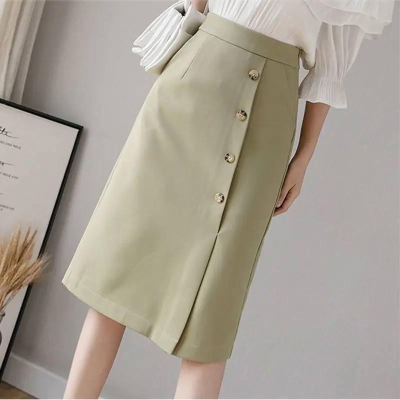 

Aesthetic Solid Color Girls Women Casual Fashion Clothes Streetwear Formal Zipper Black All Match Y2k High Waist Female Skirt