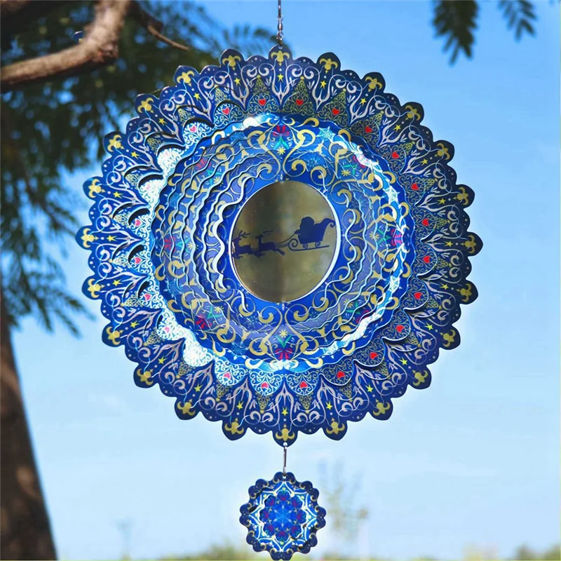 ABRS-3D Spinner a spirale per la decorazione del giardino del cortile Campanelli eolici rotanti appesi Decorazione esterna della casa Ornamenti natalizi