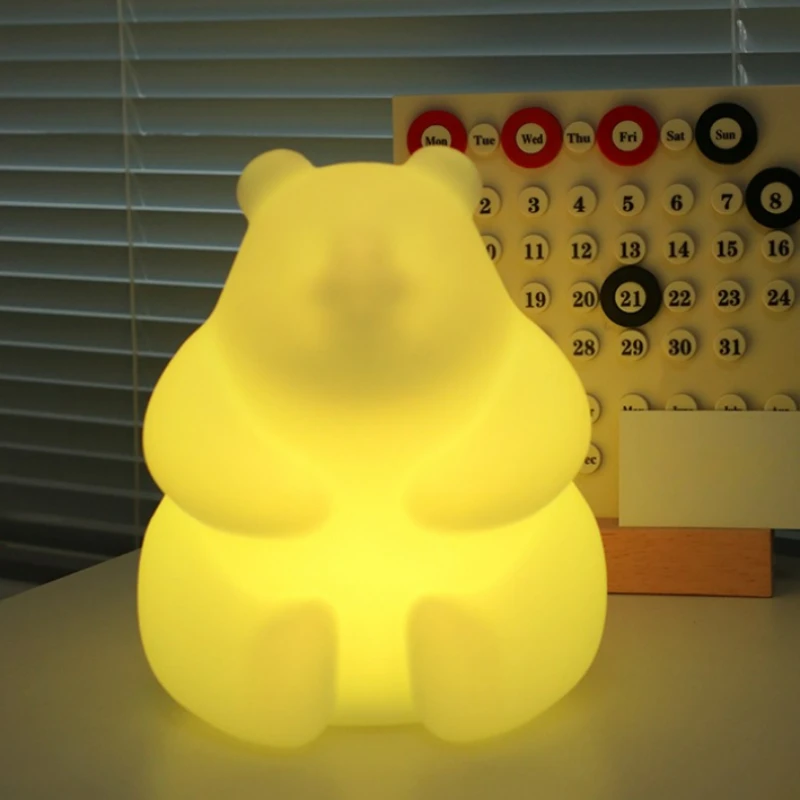 Imagem -02 - Bear Mood Light Lâmpada da Noite Luzes de Cabeceira Led Table Light Sala de Estar Floor Light Presente das Crianças Bonito Crianças