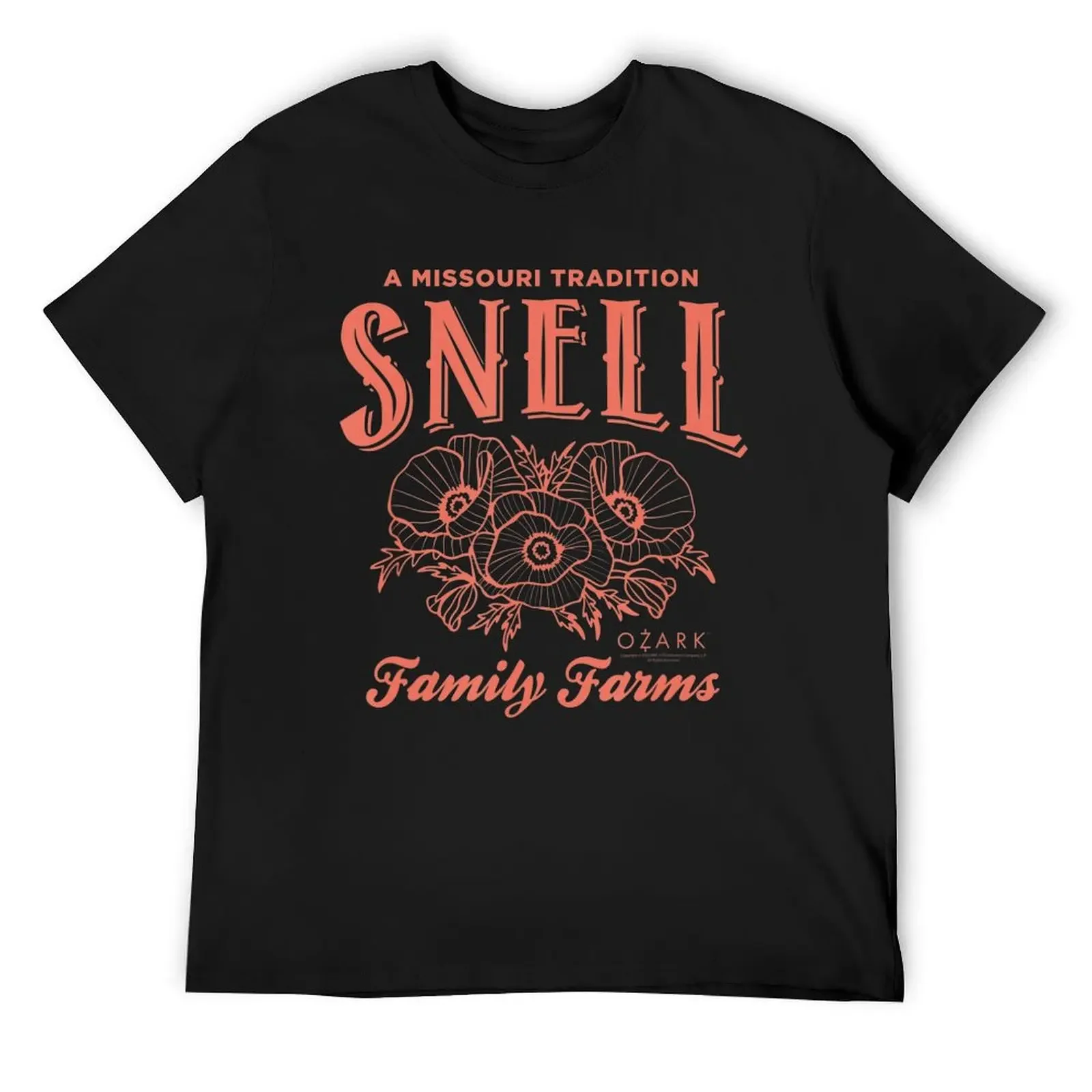 Ozark Snell Family Farms Coral T-Shirt blue archive man clothes cute tops shirts graphic tee men