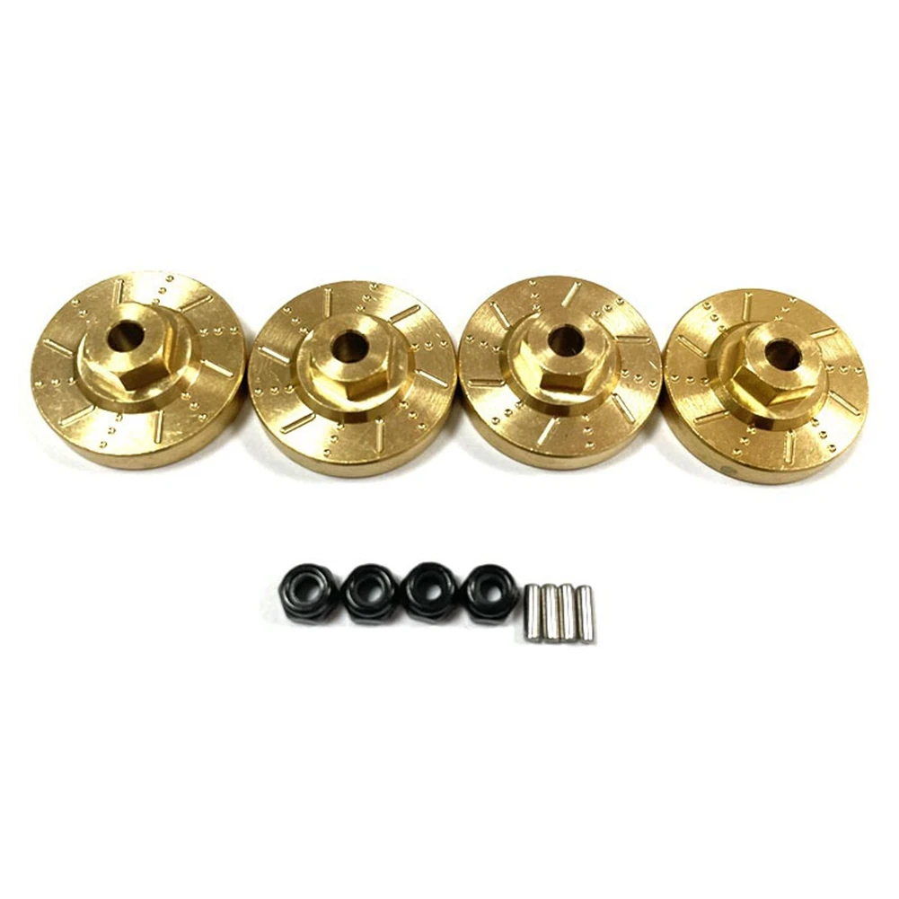 For 1/18 Scale FMS EAZYRC RocHobby Brass Wheel Hex Adapter Axle Counterweight Brake Disc RC Car Upgrade Parts,Yellow