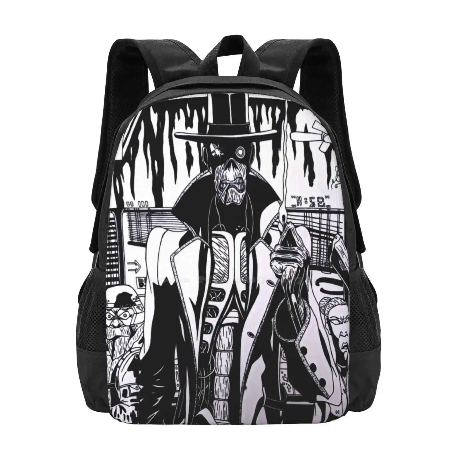 

Stranger In A Strange Land Hot Sale Schoolbag Backpack Fashion Bags Heavy Metal Cyborg Futuristic Bar Aliens Monster Space