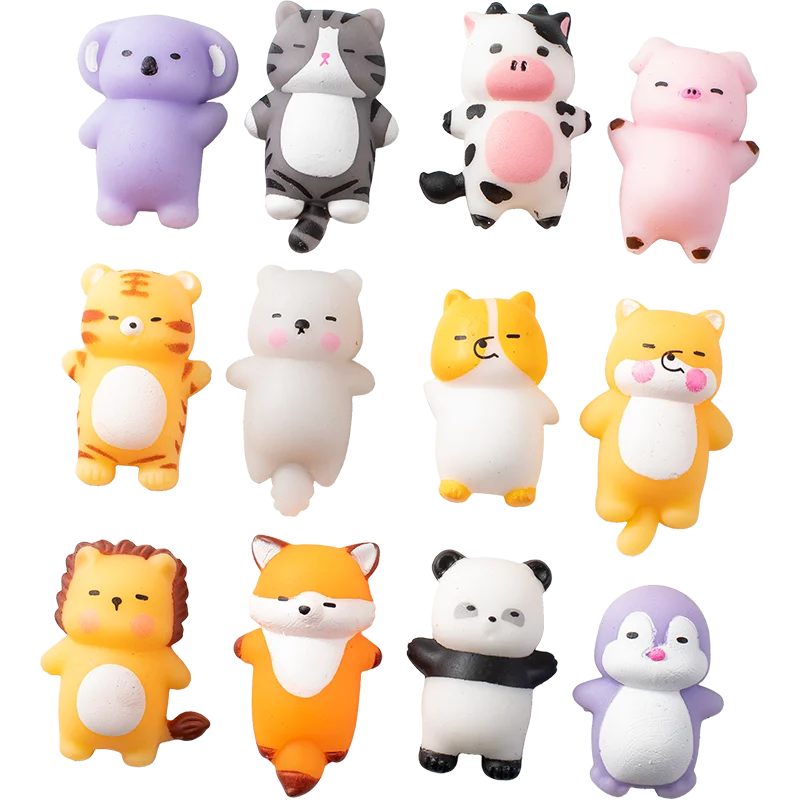 Mochi Squishy Cartoon Animal Toy Tabas Squishy Fun Toys For Kids Stress Relief Squeeze Party Favors Birthday Gift Goodie Bag