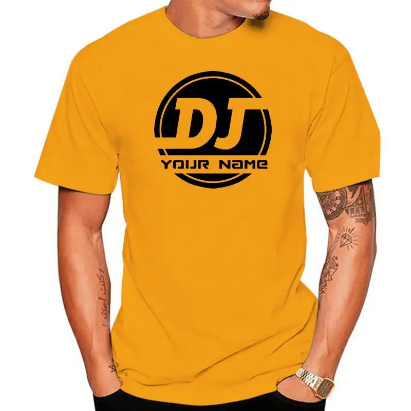 2024 Printed Pure Cotton Men'S 100% Cotton For Man Shirts Men's Personalised DJ Logo ADD YOUR NAME Music T Shirt