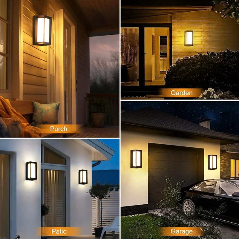 

Outdoor Wall Lights for House, LED Exterior Lighting Fixtures 3 Colors Changeable Waterproof Front Porch Light-VVBC