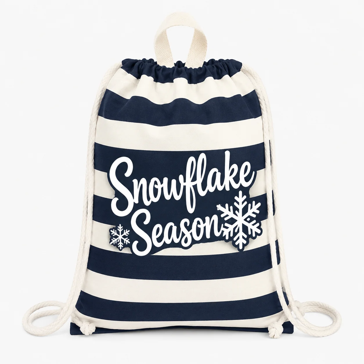 Personalized Drawstring Backpack Snowman Pine Forest Custom Text Name Logo Large Holiday Gift Sack For Boys Girls Outdoor Travel