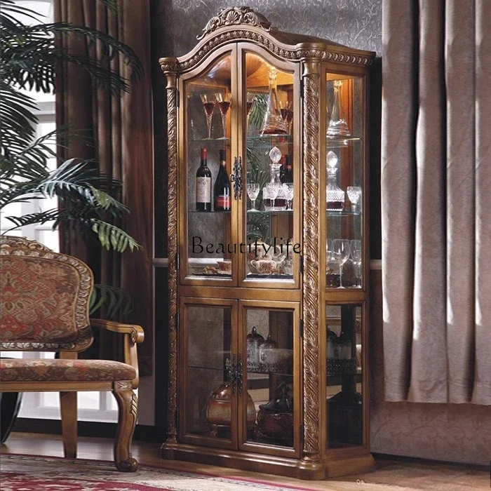 

LD33European jewelry display two-door glass wine cabinet double-door storage decorative cabinet