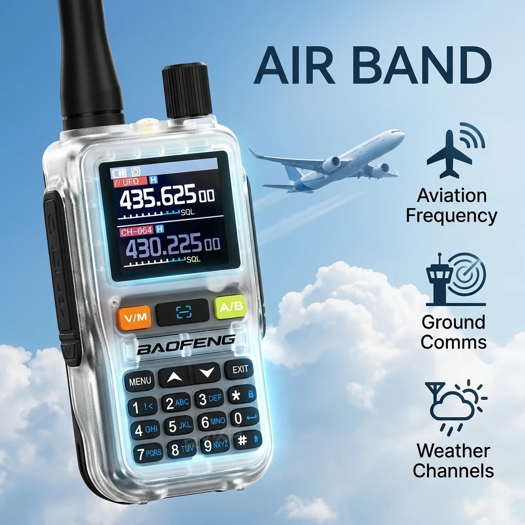 Radio Komunikasi Baofeng Uv-5R Mini Jangkauan Jauh, Pemrograman Bluetooth, Salin Frekuensi Nirkabel, NOAA, untuk Berkemah