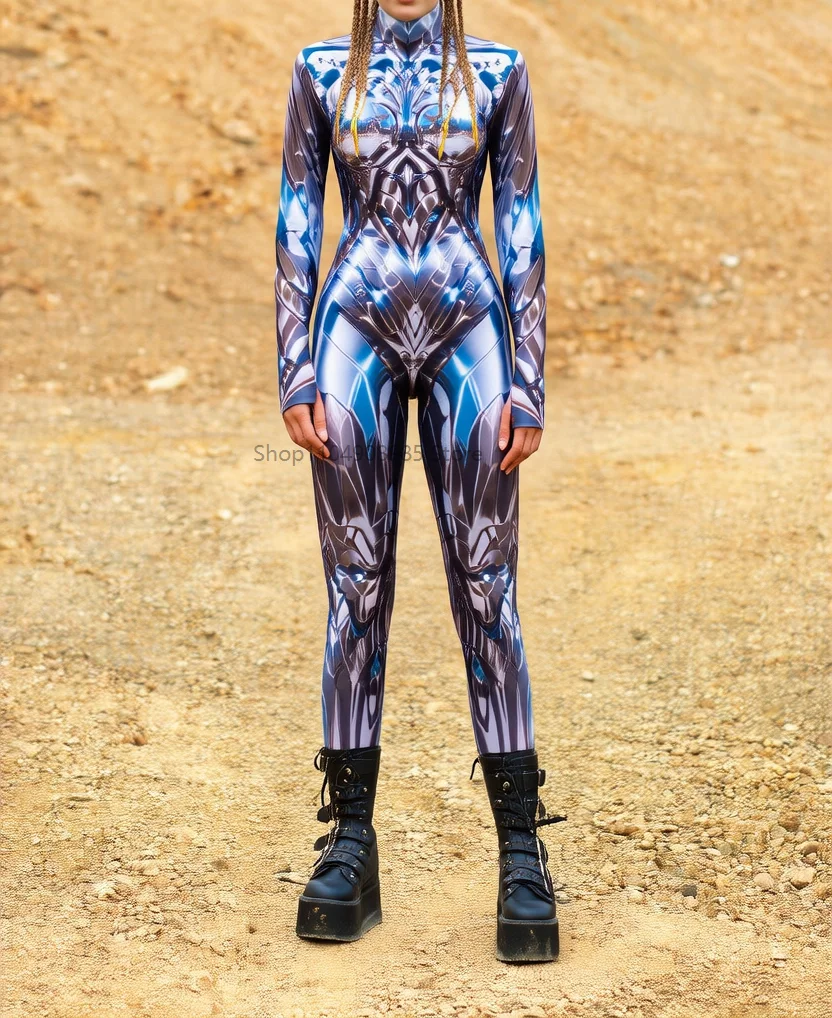 

Women Cyberpunk Anyma X Costume Jumpsuit Steampunk Bodysuit Halloween Party Carnival Cosplay Costume Romper Zentai Suit Outfit