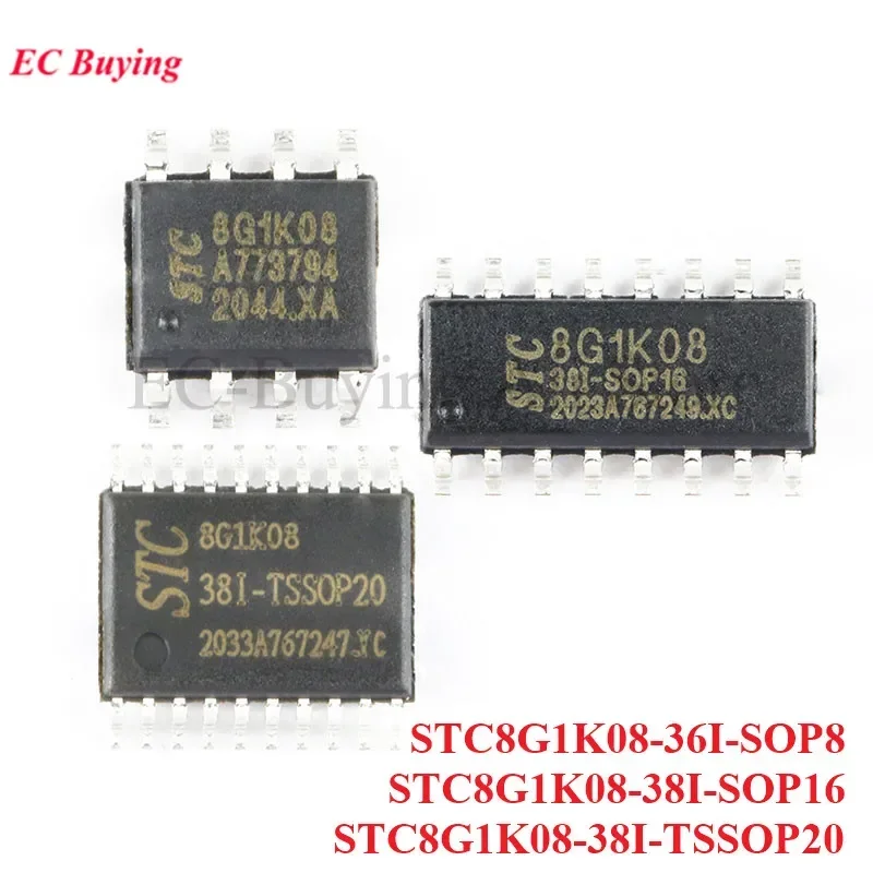 STC STC8G1K08-36I-SOP8 STC8G1K08-38I-SOP16 STC8G1K08-38I-TSSOP20 Single-Chip 1T 8051 Enhanced Microcontroller MCU IC Controller