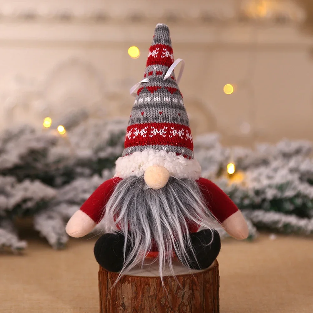 1pcs Knitted Gnome Dolls Christmas Decorations Plush Knitted Love Faceless Doll Christmas Home Bathroom Livingroom Table Decor