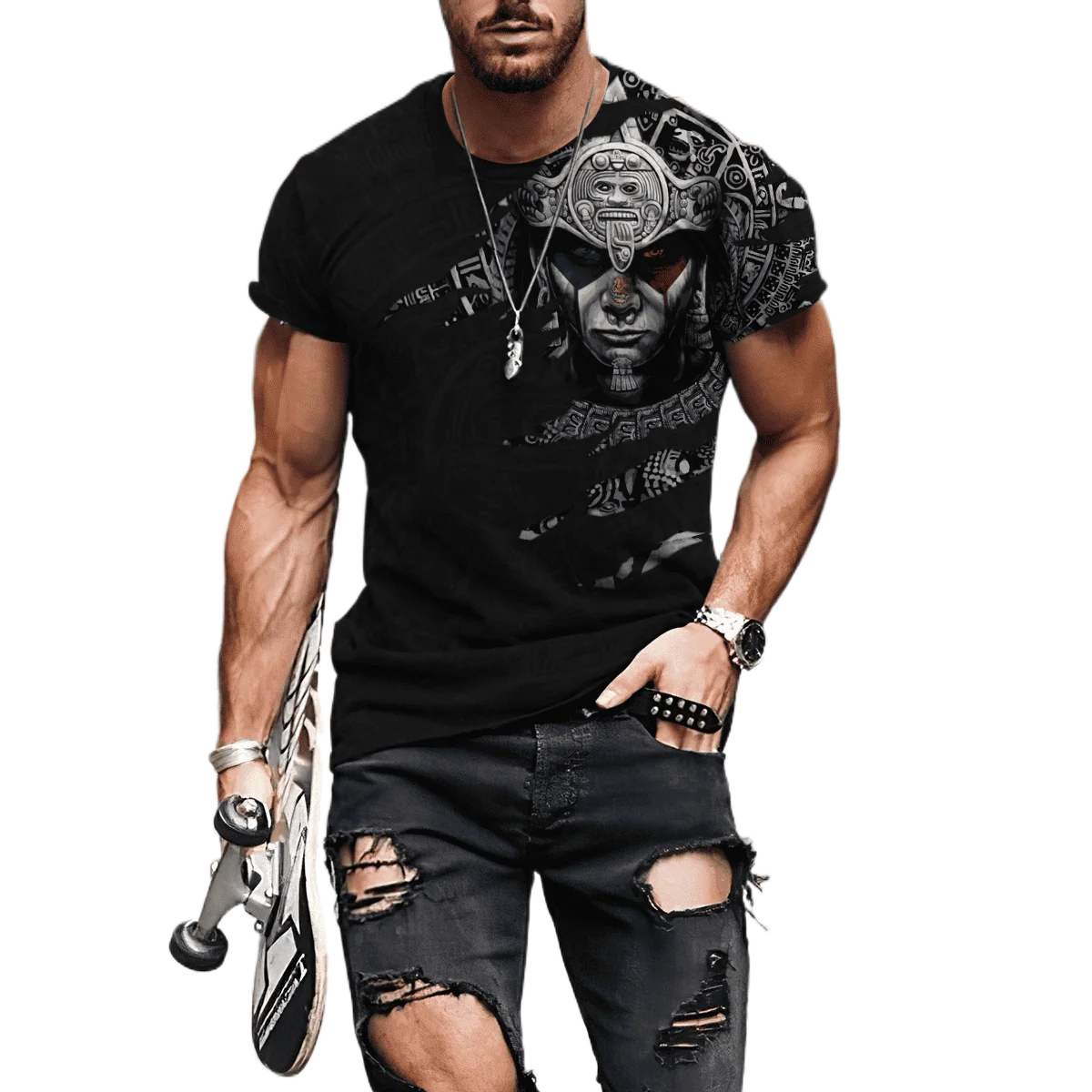 

Футболка мужская с коротким рукавом и 3D-принтом, в стиле Харадзюку