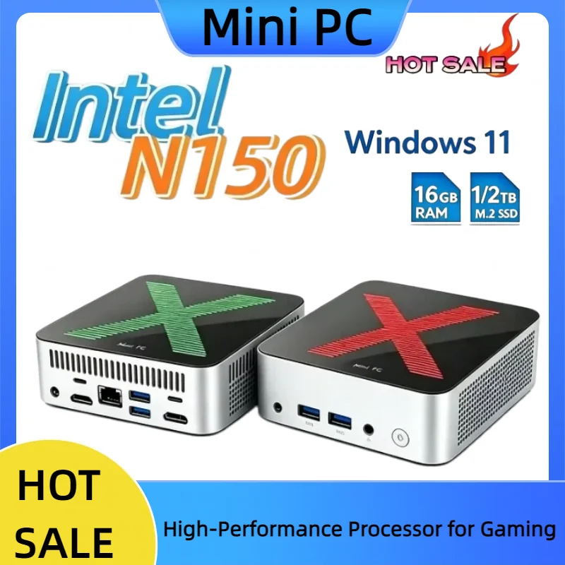 2026 New Arrival Mini Desktop PC Intel N150 Windows 11 16GB RAM 1TB & 2TB SSD WiFi6 Pocket Size 4K HD Home Office Mini Computer