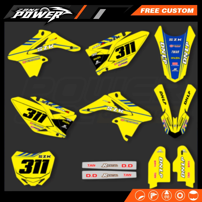

Powerzone For SUZUKI RMZ250 RMZ 250 2010-2015 2016 2017 2018 Graphics Background Decals Stickers Number Name Custom 09