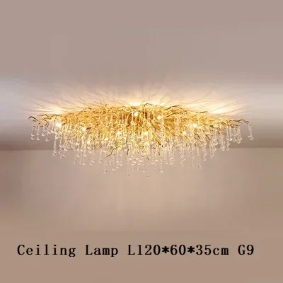 TAONUANSHU Moderne Gold Kristall Decke Kronleuchter Für Esszimmer Wohnzimmer Schlafzimmer Luxus Baum Zweig Kronleuchter Anhänger Licht Dekor Glanz 8