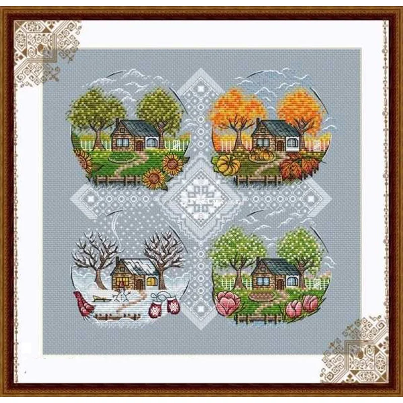 MM210201 Home Fun Cross Stitch Kit Package Greeting Needlework Counted Cross-Stitching Kits New Style Joy Sunday Kits Embroidery