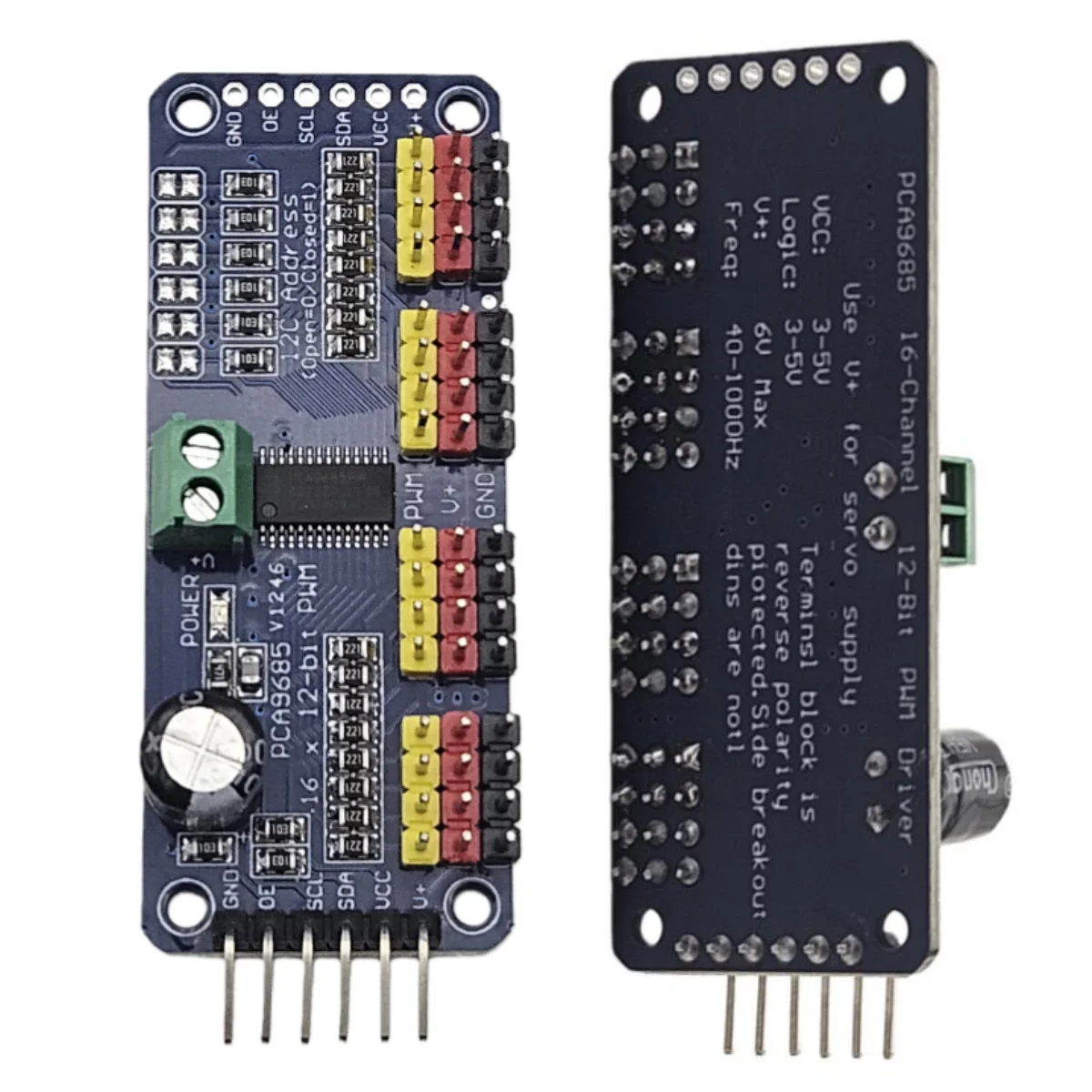رائجة البيع 16 قناة PWM سيرفو محرك مجلس روبوت تحكم IIC واجهة نموذج مشغل PCA9685 ل