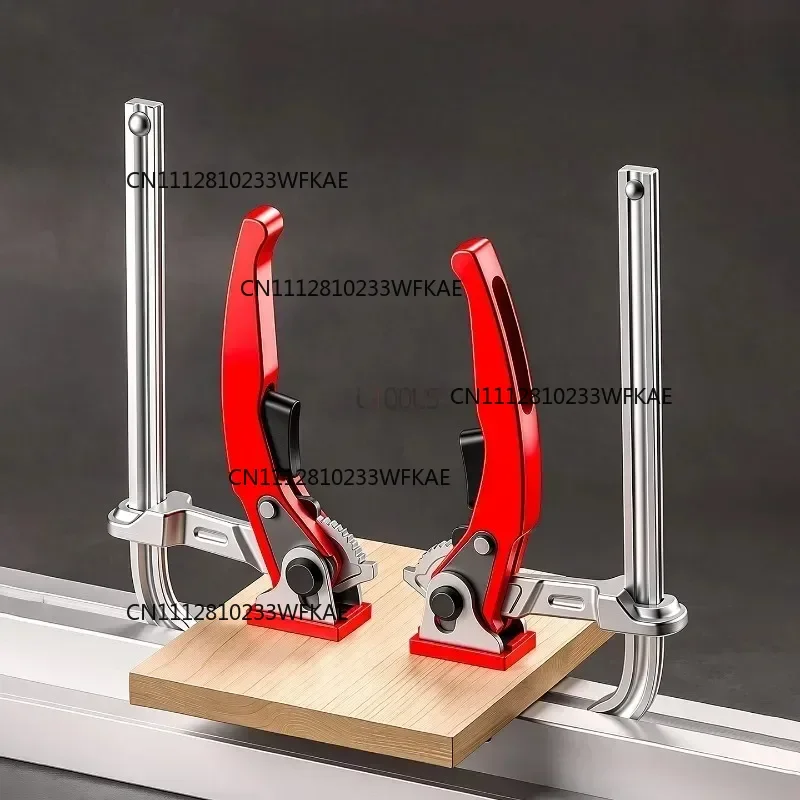 Heavy Duty Ratchet F Clamp Quick Release Track Woodworking Bench Hold Down Fixed Clip Carpenter Workpiece Holding Tool