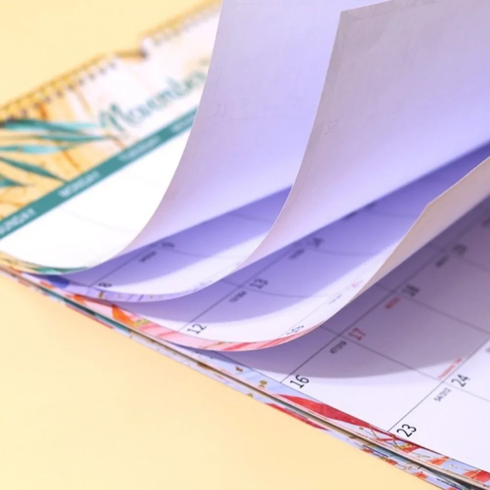 

Creative Wall Calendar Spacious Thick Paper Coil Calendar with Waterproof Cover Monthly Layout Monthly Planner Calendar Office