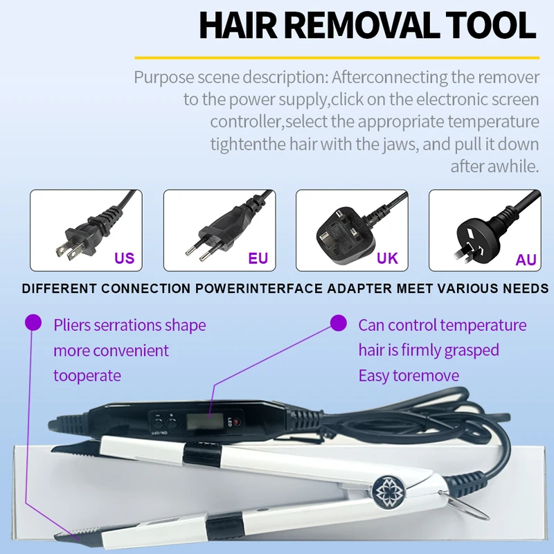 Professional Hair Extensions Kit Salon with UV Light Glue and V Light Tools for Effortless and Long Lasting Extensions